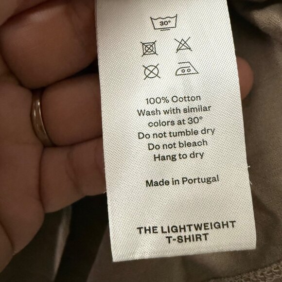 Asket Tan The Lightweight Short Sleeve Crewneck Comfort T Shirt Mens Small - Picture 6 of 6